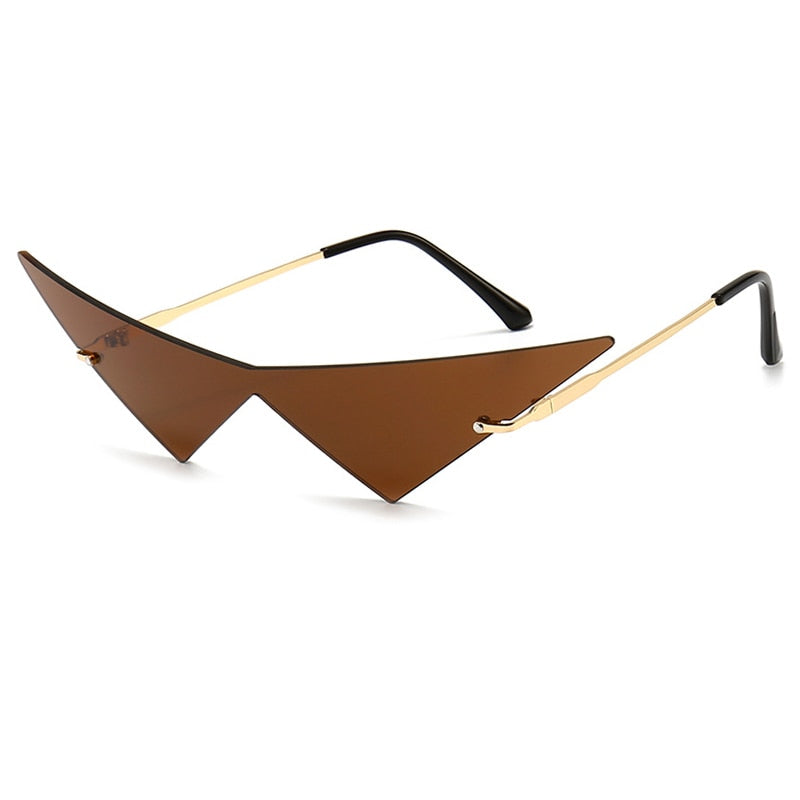 Oversized Rimless Triangle Sunglasses