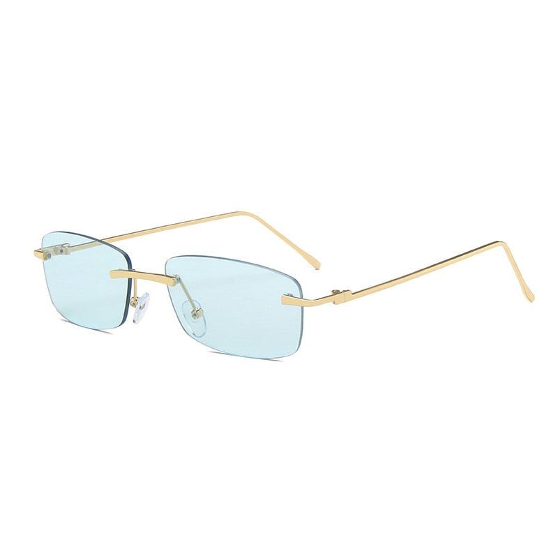 Small Rectangle Rimless Sunglasses