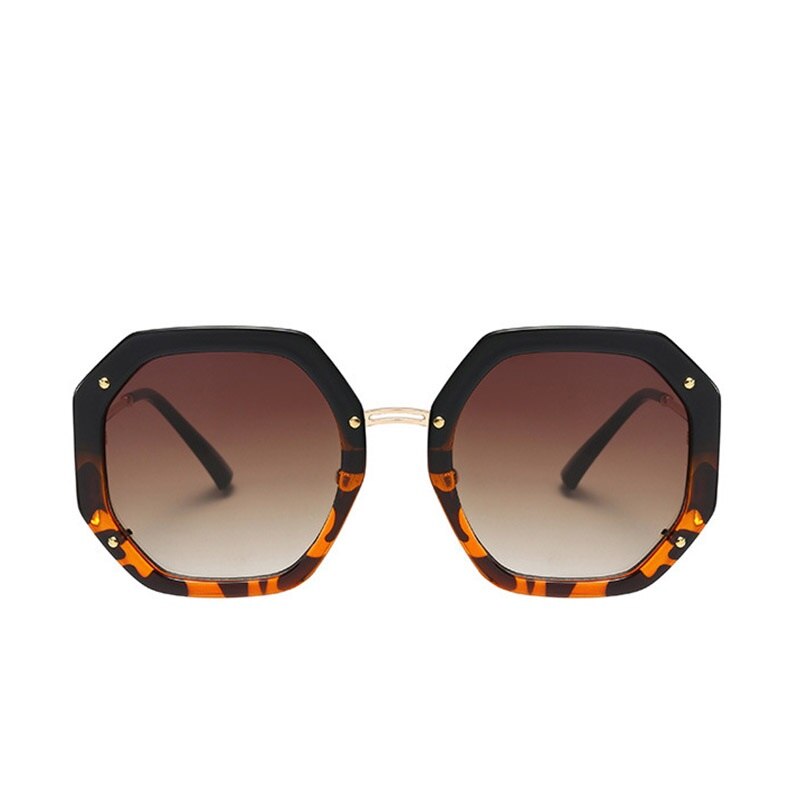 Oversized Polygonal Rivets Sunglasses