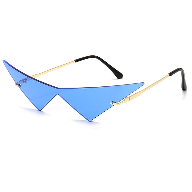 Oversized Rimless Triangle Sunglasses