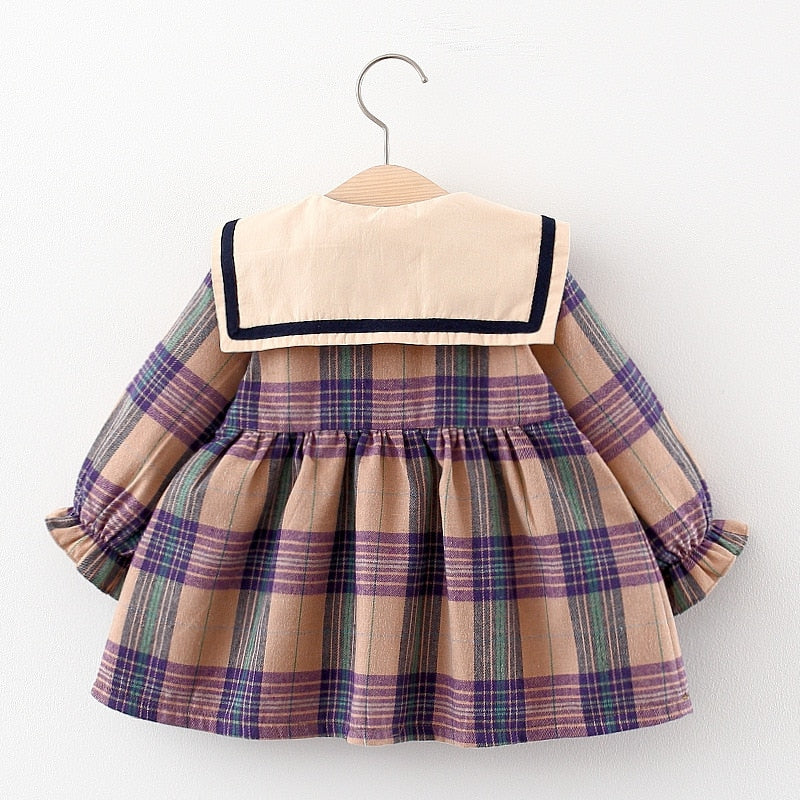 Plaid Baby Bear Embellished Dress