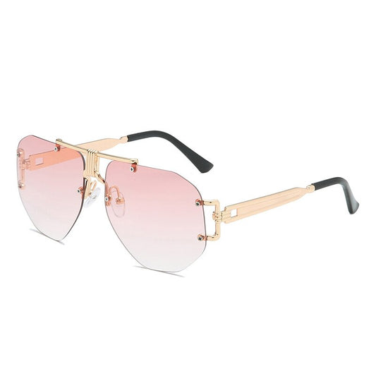 Rimless Retro Frame Sunglasses