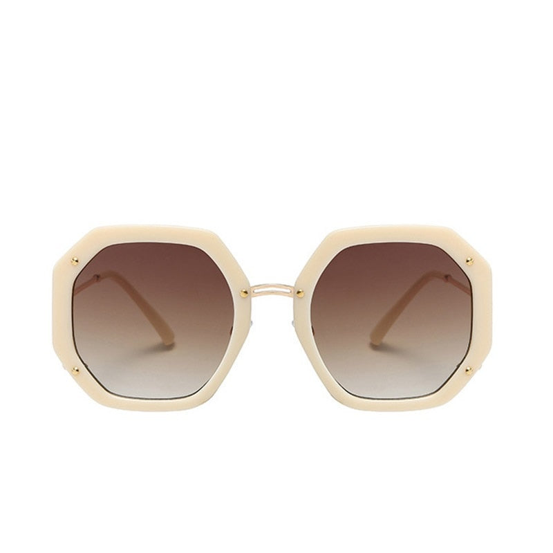 Oversized Polygonal Rivets Sunglasses