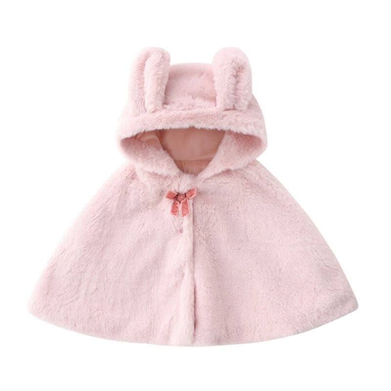 Warm Velvet Knitted Cotton Children's Hooded Cloak