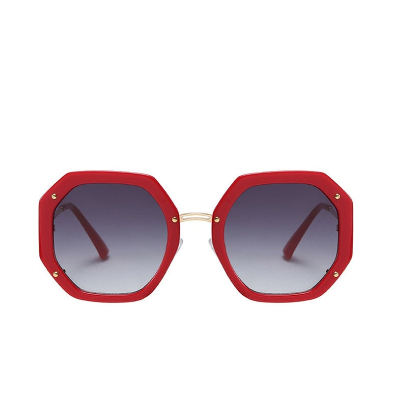 Oversized Polygonal Rivets Sunglasses