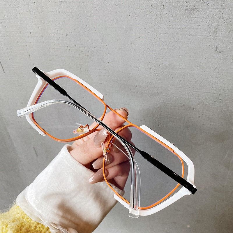 Oversized Square Metal Frame Vintage Sunglasses