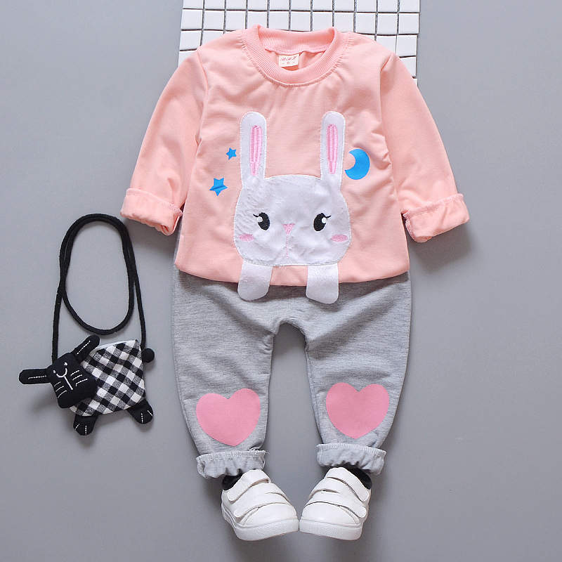 2pcs Printed Cotton Sweater Baby Tracksuit Set