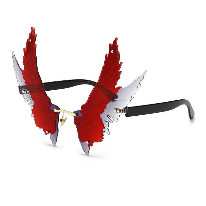 Oversized Rimless Angel Wings Sunglasses