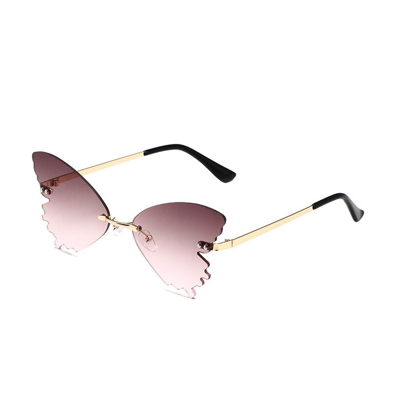 Rimless Vintage Butterfly Wings Sunglasses