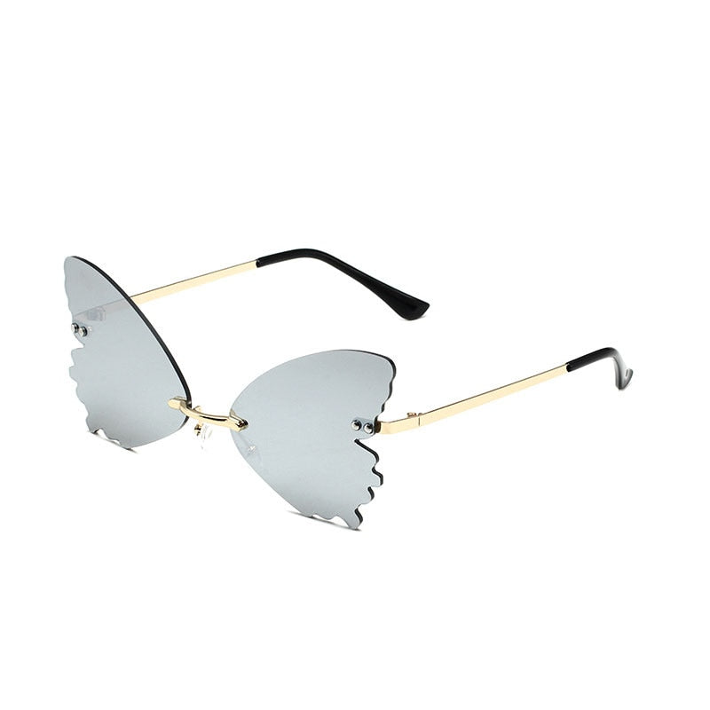 Rimless Vintage Butterfly Wings Sunglasses