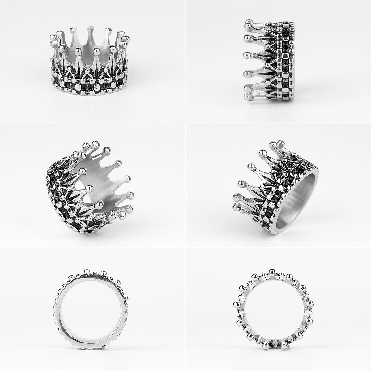 Stainless Steel Crown Ring