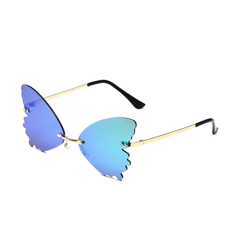 Rimless Vintage Butterfly Wings Sunglasses