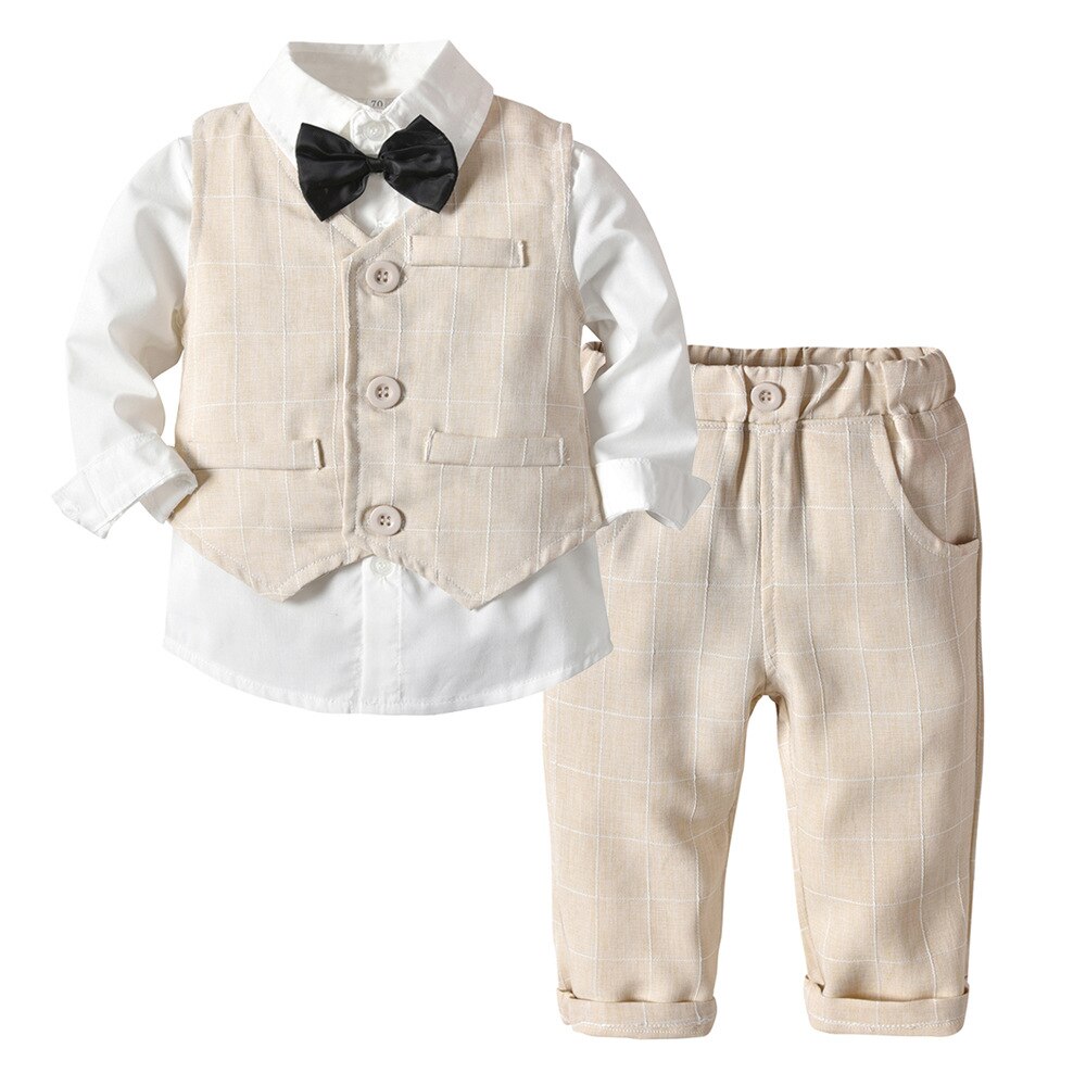 3pcs Formal Toddler Vest Suit w/ Pants Outfit Set