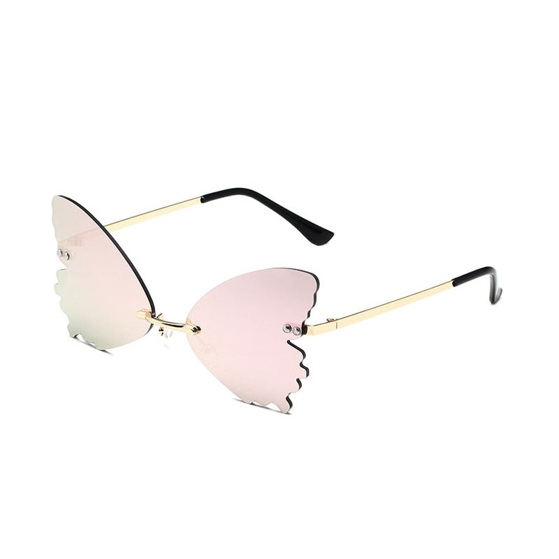 Rimless Vintage Butterfly Wings Sunglasses