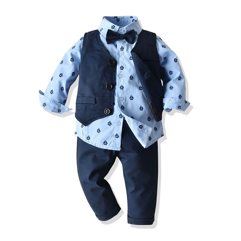 3pcs Formal Toddler Vest Suit w/ Pants Outfit Set