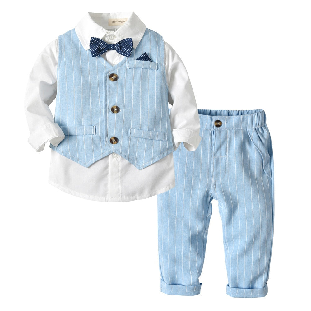 3pcs Formal Toddler Vest Suit w/ Pants Outfit Set