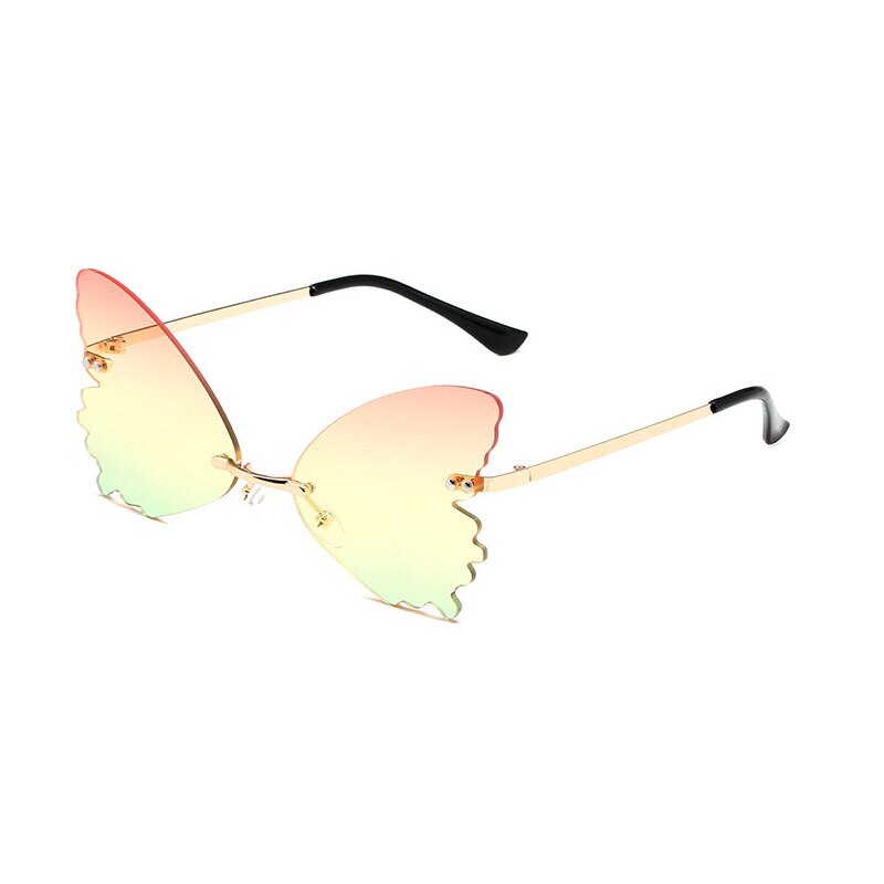 Rimless Vintage Butterfly Wings Sunglasses