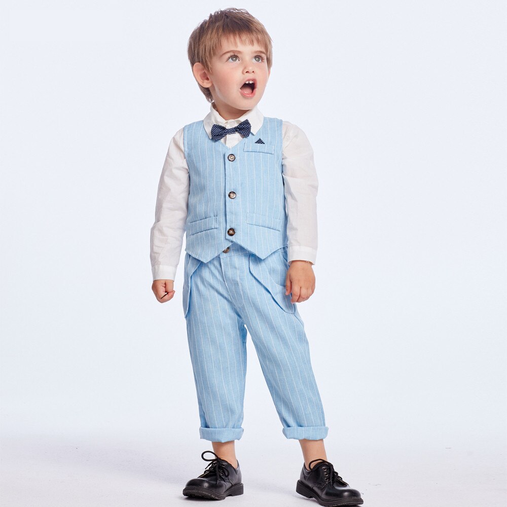 3pcs Formal Toddler Vest Suit w/ Pants Outfit Set