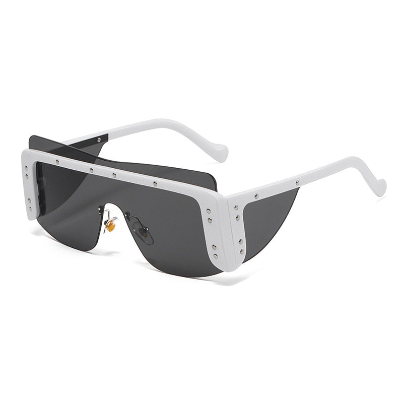 Oversized Flat Top Rimless Sunglasses