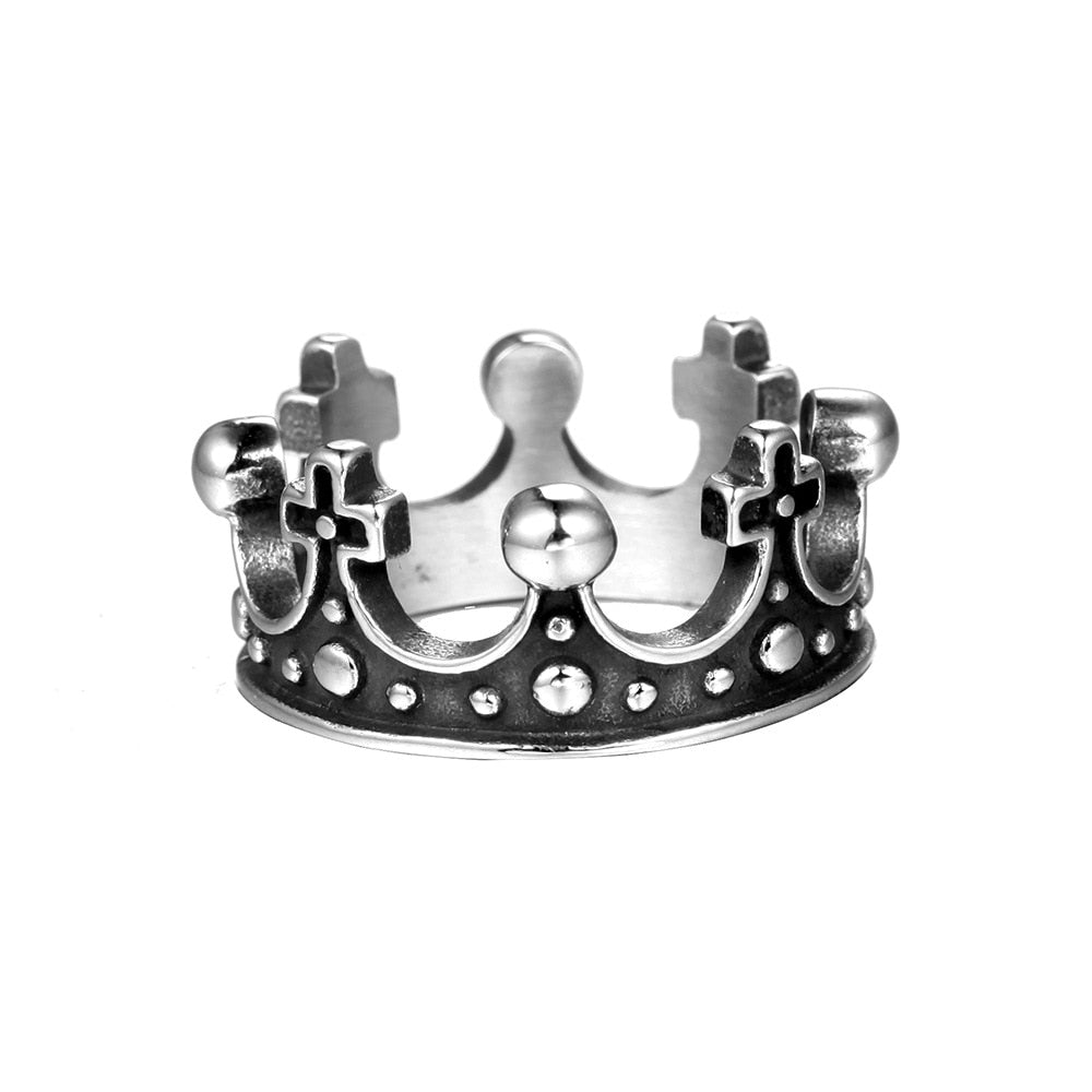 Stainless Steel Vintage Royal Crown Ring