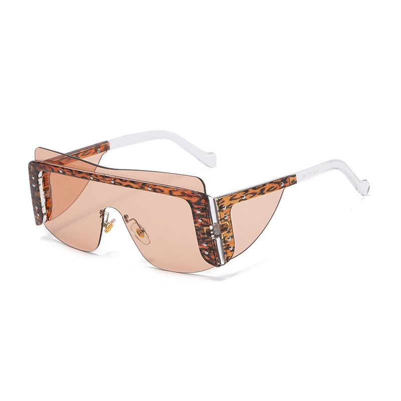 Oversized Flat Top Rimless Sunglasses