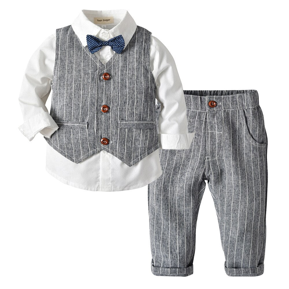 3pcs Formal Toddler Vest Suit w/ Pants Outfit Set