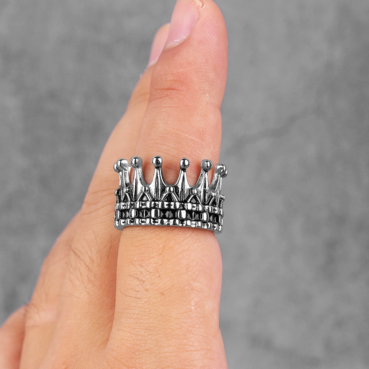 Stainless Steel Crown Ring