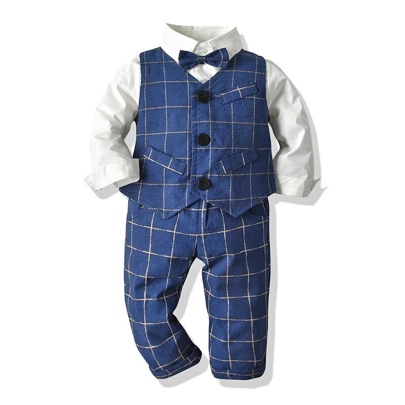 3pcs Formal Toddler Vest Suit w/ Pants Outfit Set