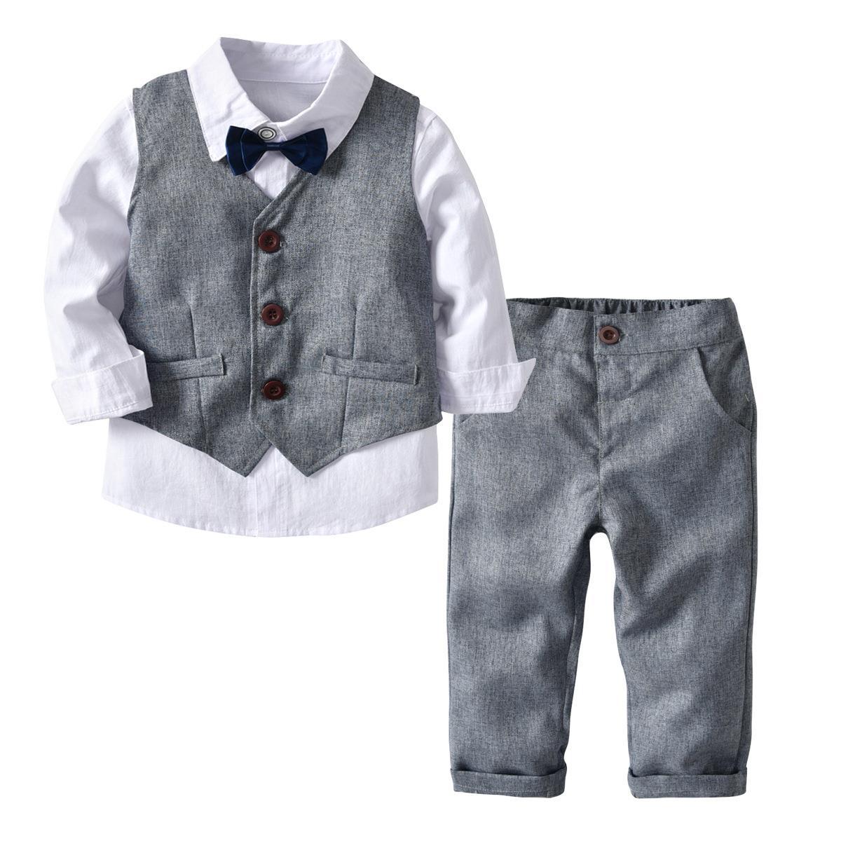 3pcs Formal Toddler Vest Suit w/ Pants Outfit Set