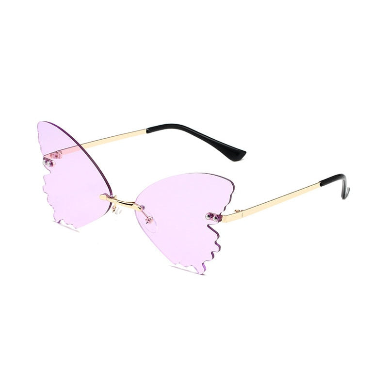 Rimless Vintage Butterfly Wings Sunglasses