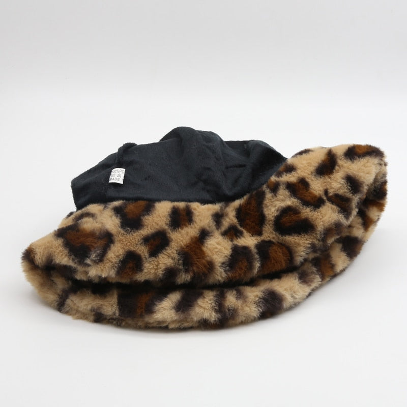 Bear Ears Thick Fur Bucket Hat