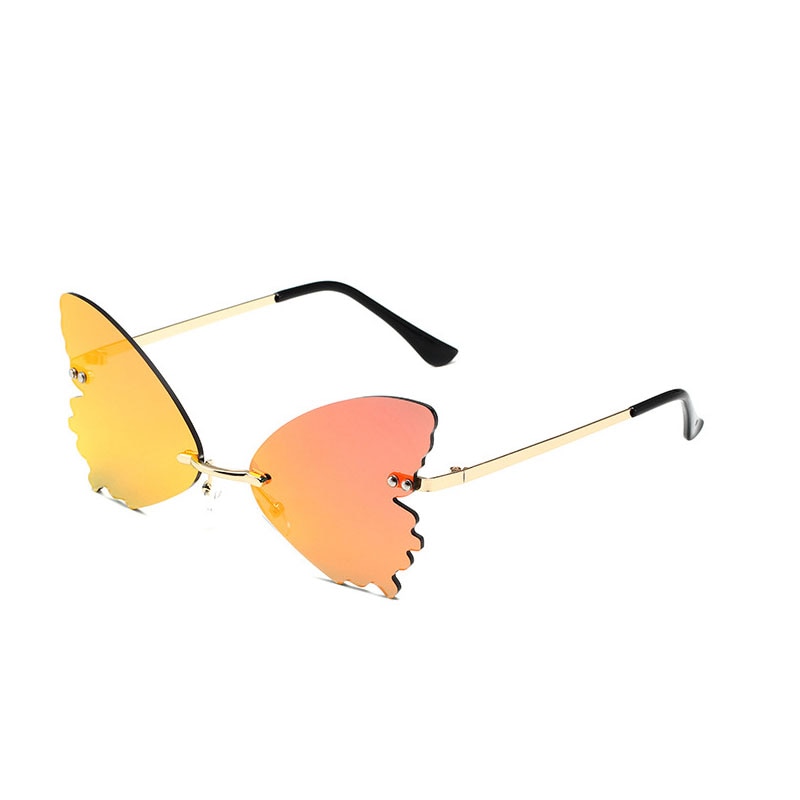 Rimless Vintage Butterfly Wings Sunglasses