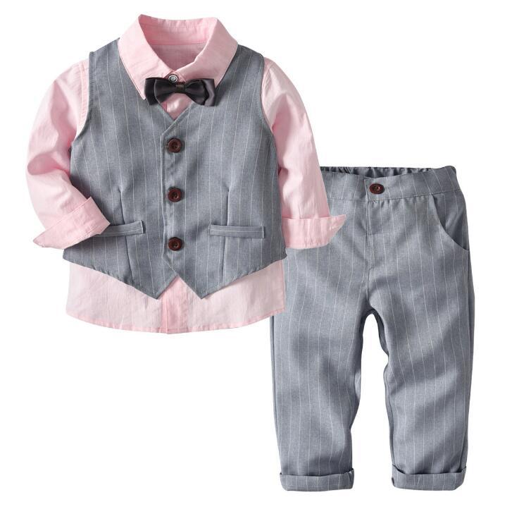 3pcs Formal Toddler Vest Suit w/ Pants Outfit Set