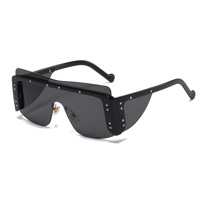 Oversized Flat Top Rimless Sunglasses