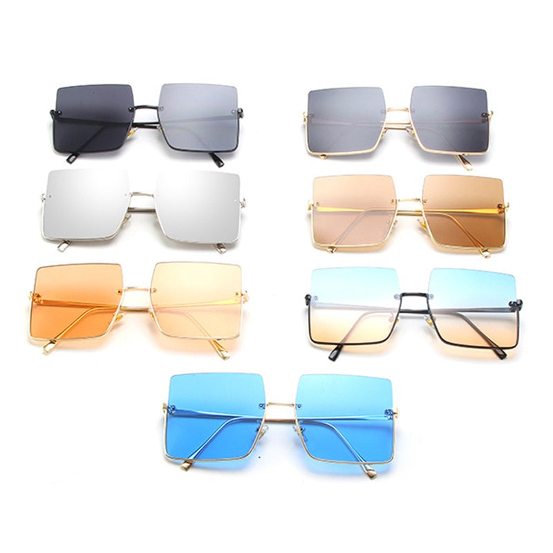 Square Semi Rimless Sunglasses