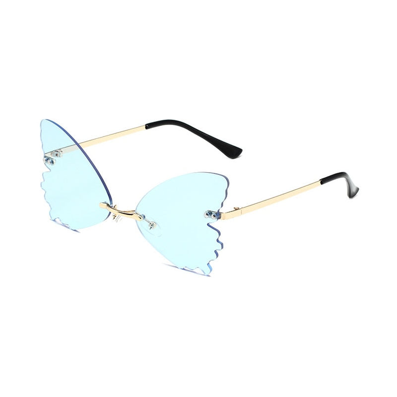 Rimless Vintage Butterfly Wings Sunglasses