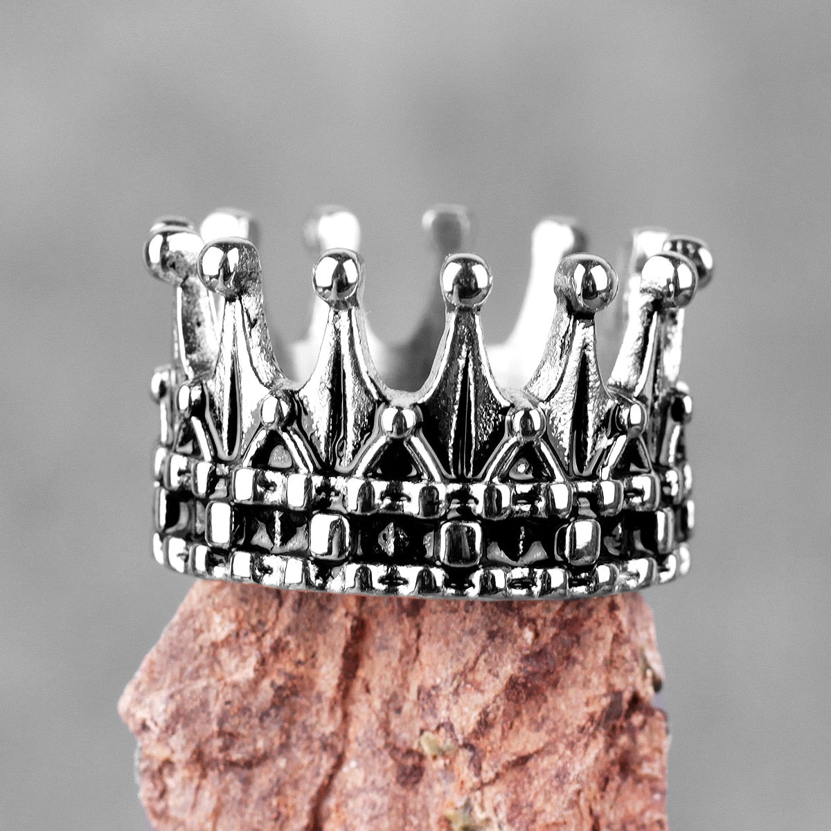 Stainless Steel Crown Ring