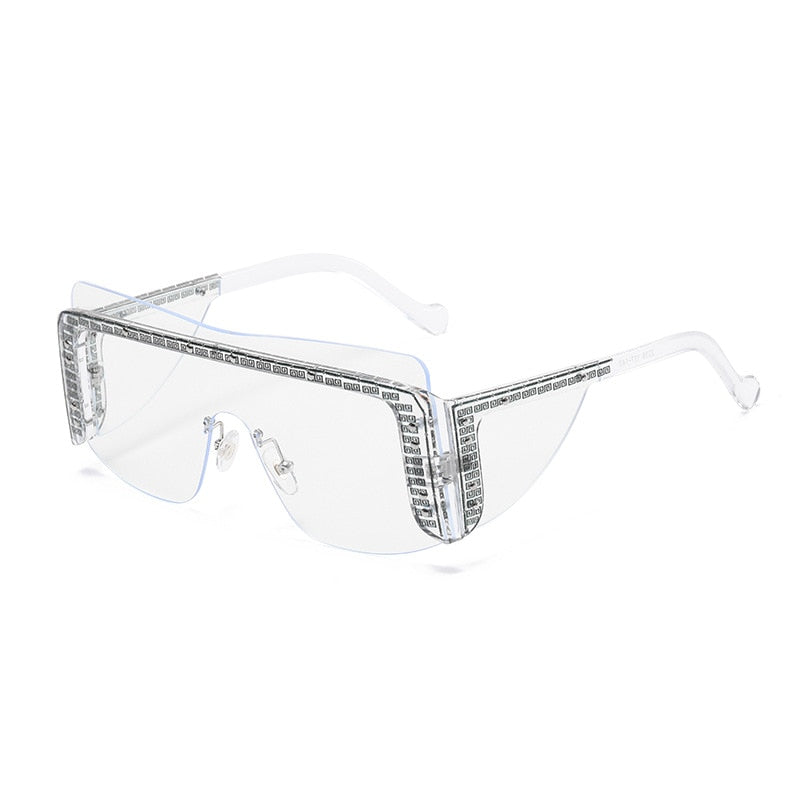 Oversized Flat Top Rimless Sunglasses