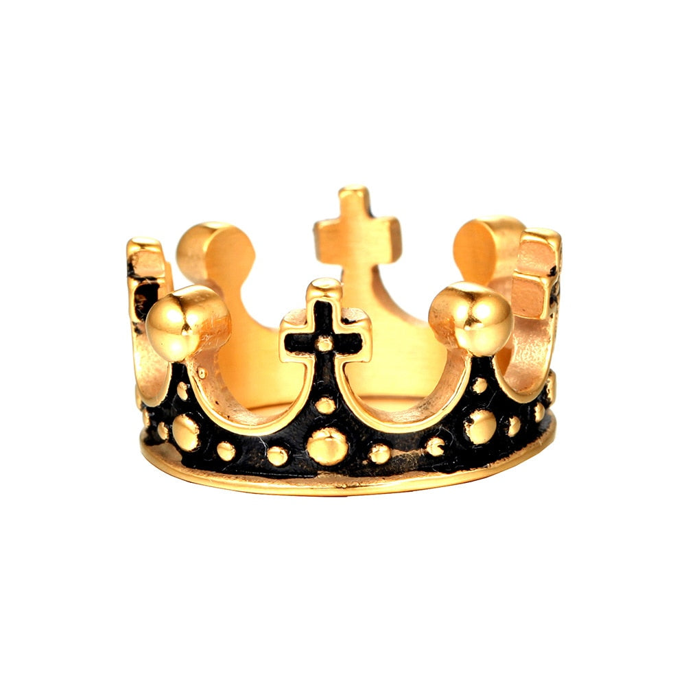 Stainless Steel Vintage Royal Crown Ring