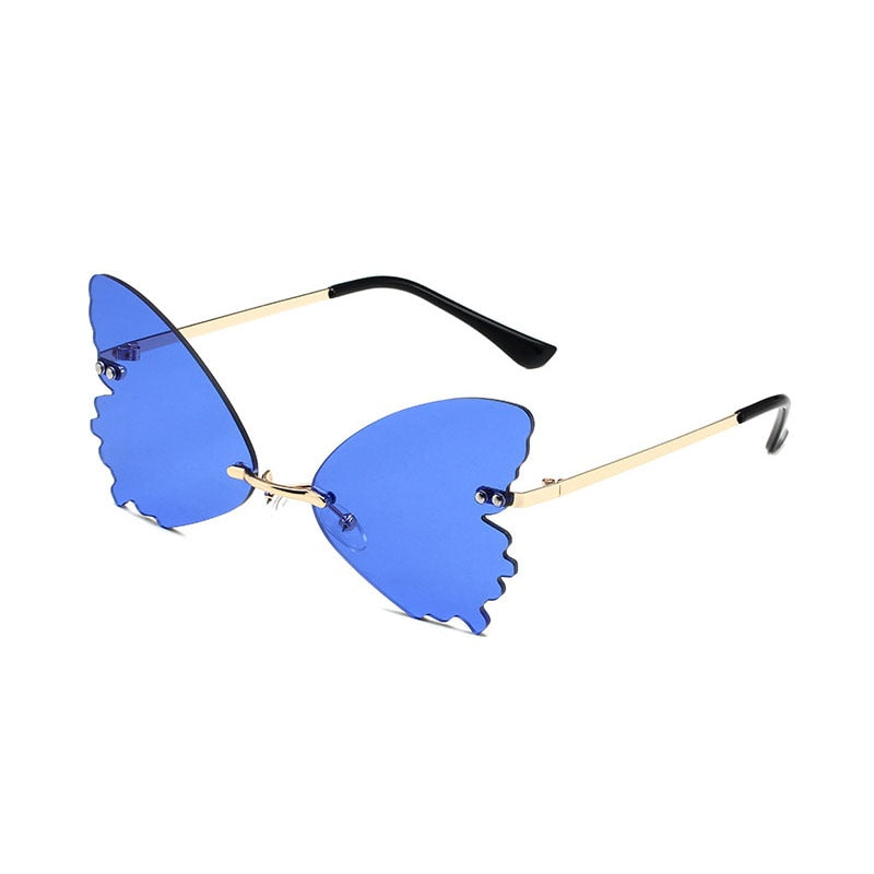 Rimless Vintage Butterfly Wings Sunglasses