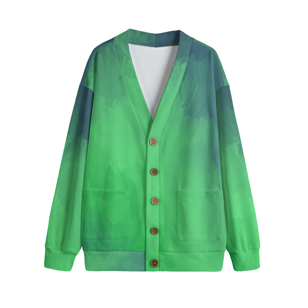 Paint Me Knitted Button Up Fleece Cardigan