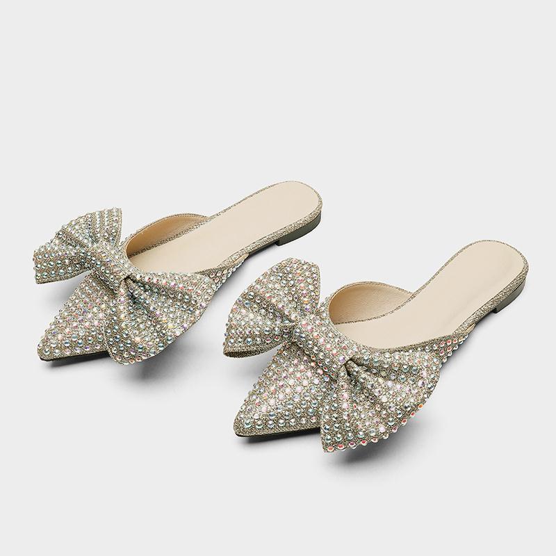 Rhinestone Bow High Heel Pointed Pumps