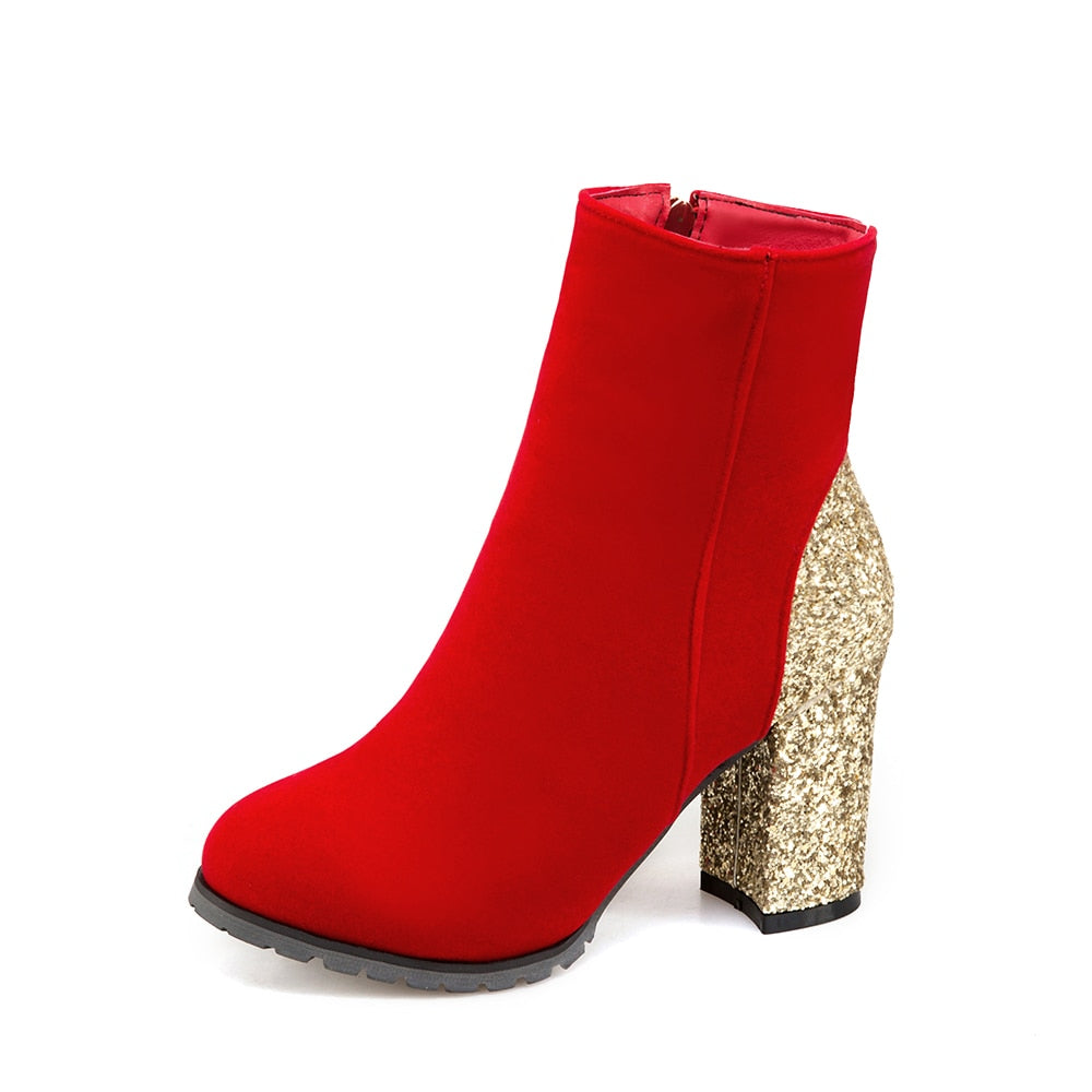 Crystal High Heel Booties