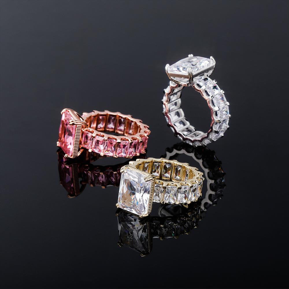 Rhinestone Cushion Crystal Ring