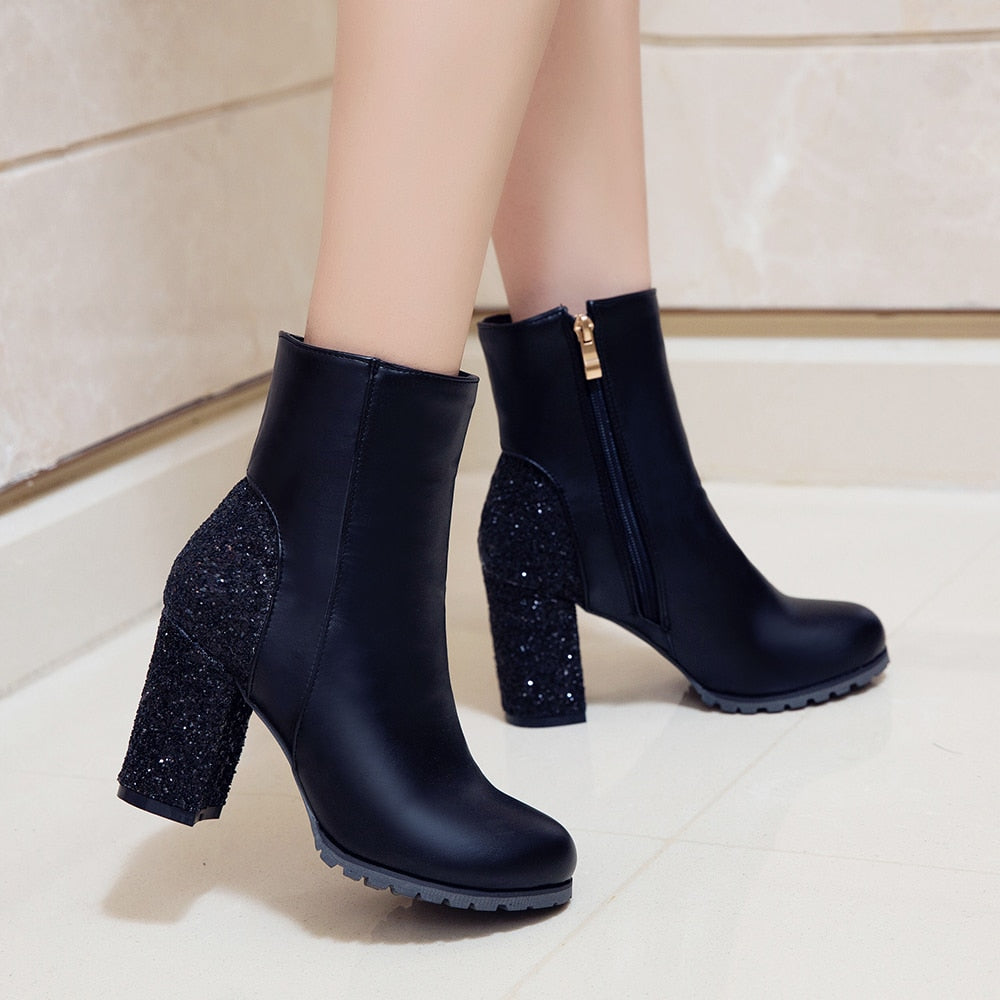 Crystal High Heel Booties