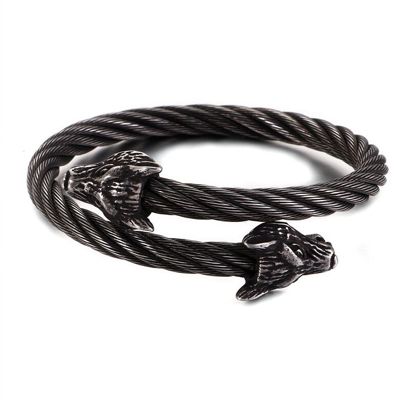 Wolf Wrap Rope Cuff Bracelet