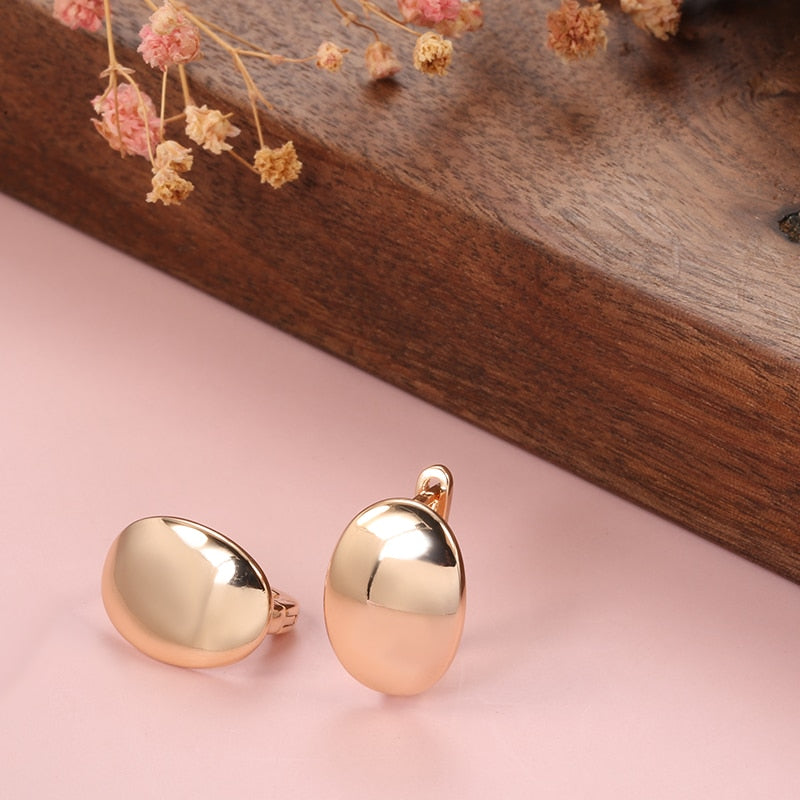 Rose Gold Oval Earrings