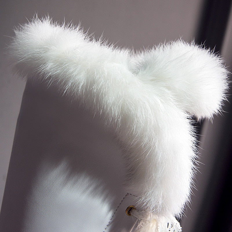 Fur Stiletto High Heel Boots