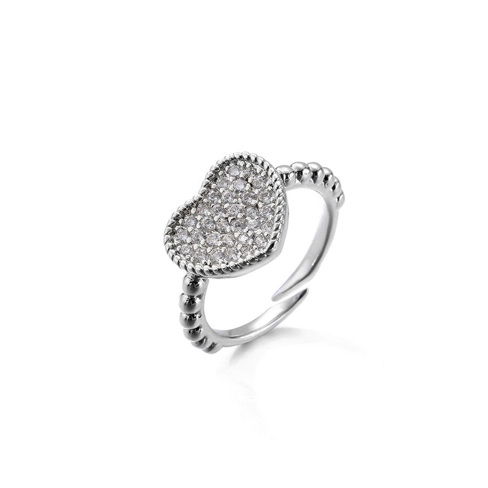 Rhinestone Heart Ring