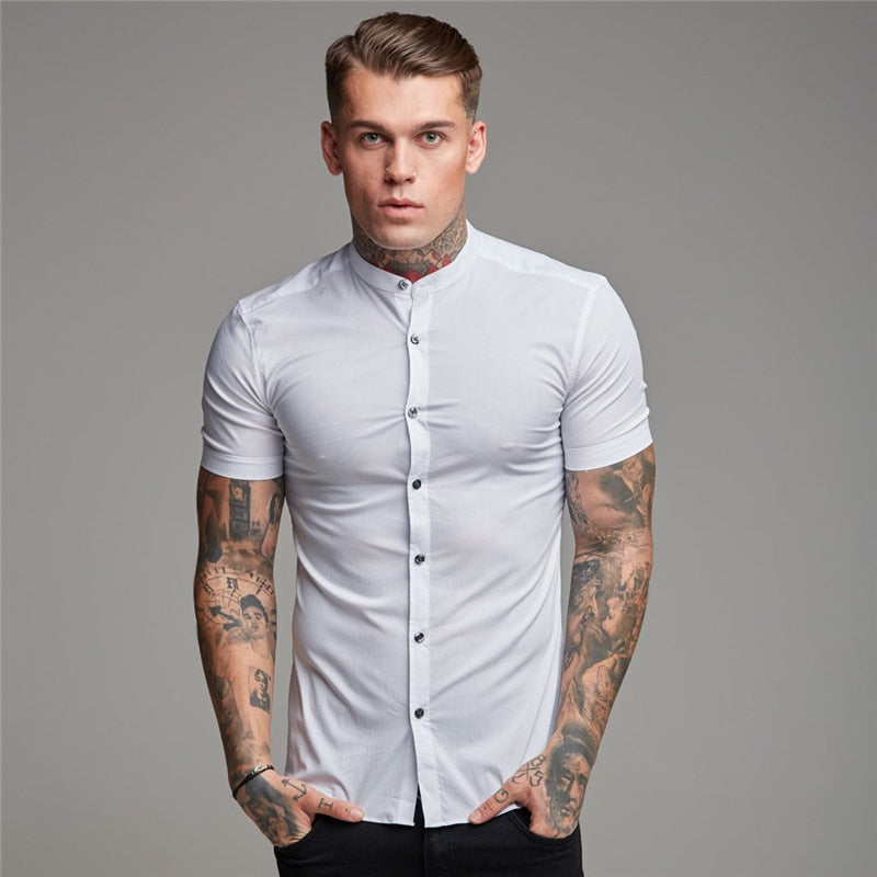 Short Sleeve Button Up Dress Shirt